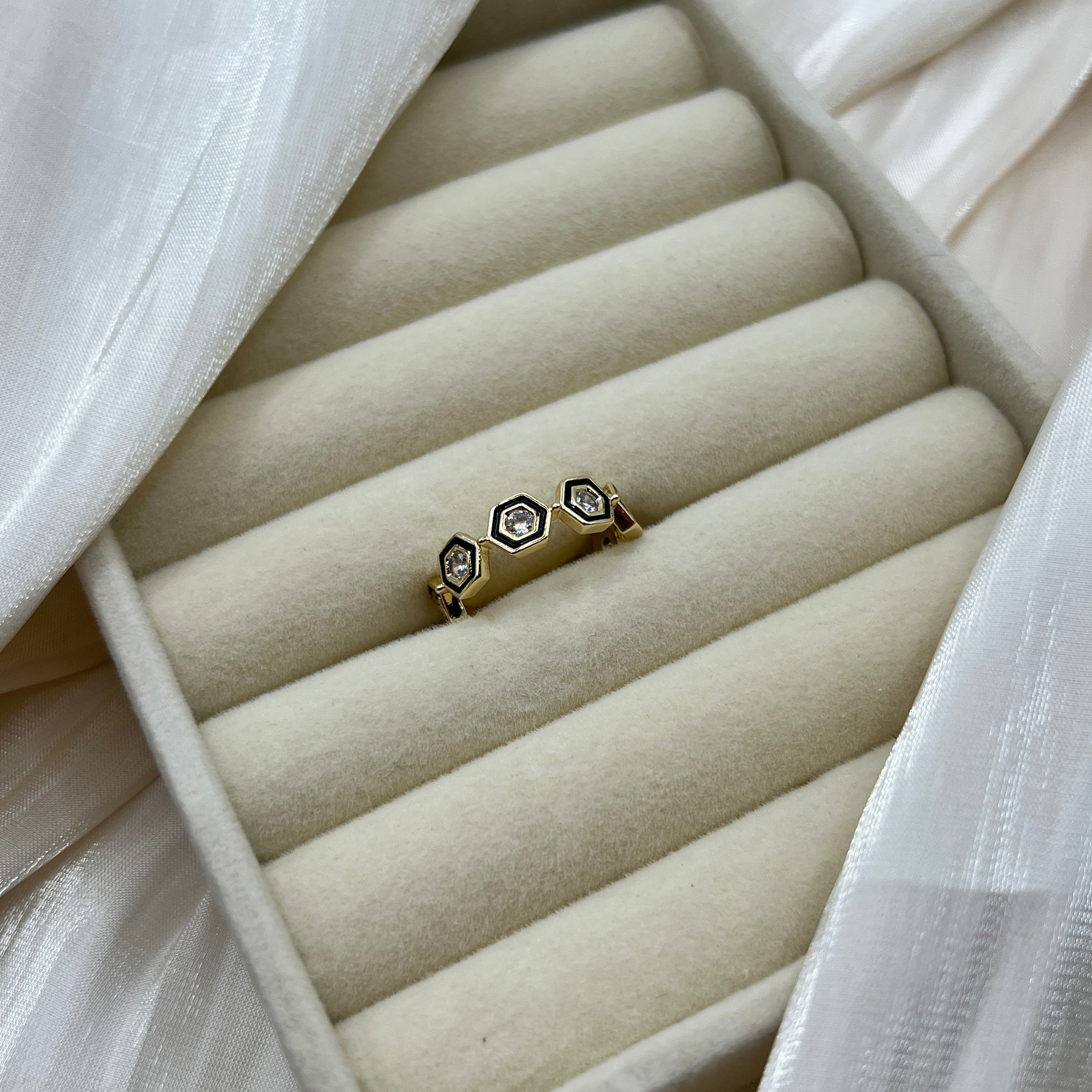 Hexagon Stone Adjustable Ring – Nyvera