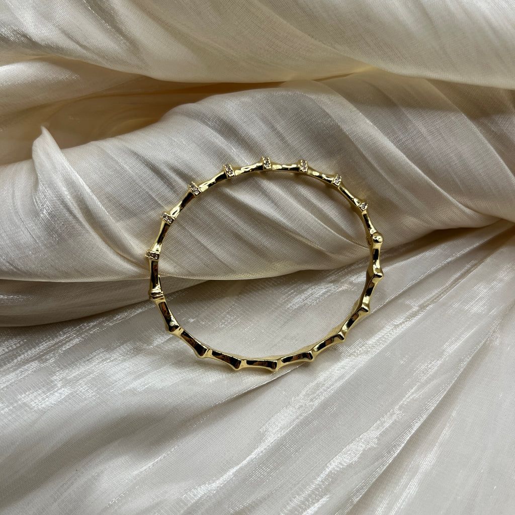 Molten CZ Bangle – Orvella | 14K Gold Plated