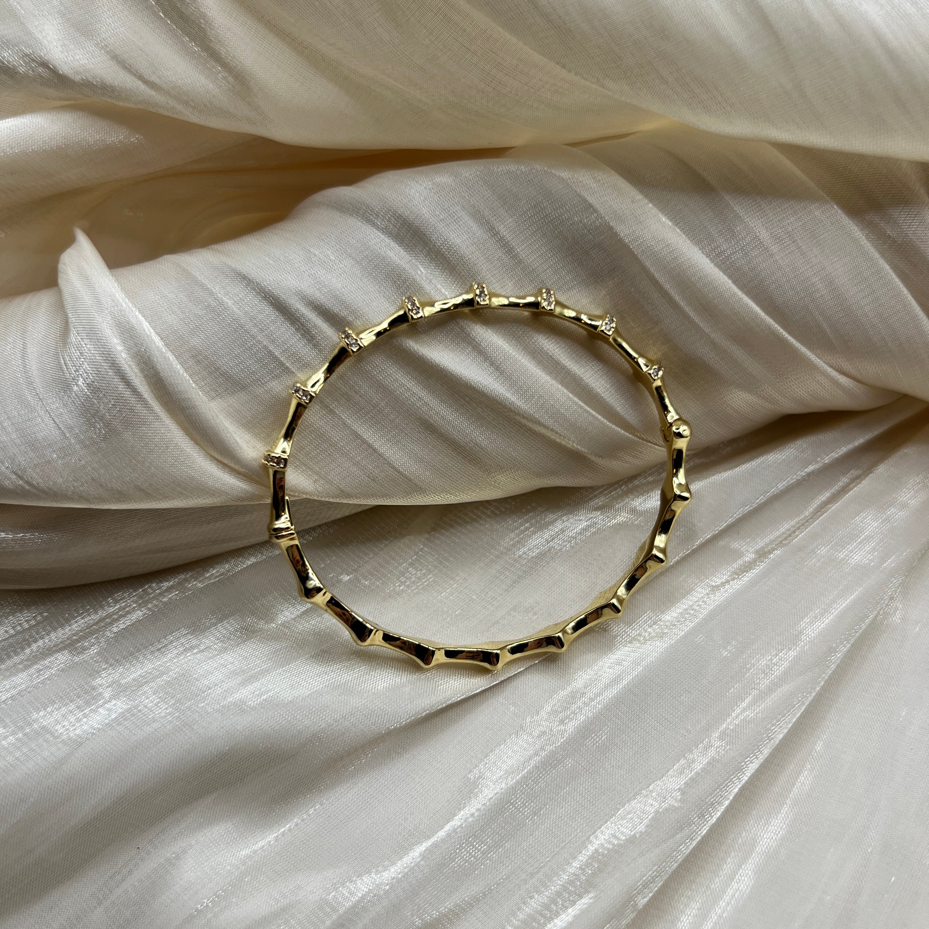 Molten CZ Bangle – Orvella | 14K Gold Plated