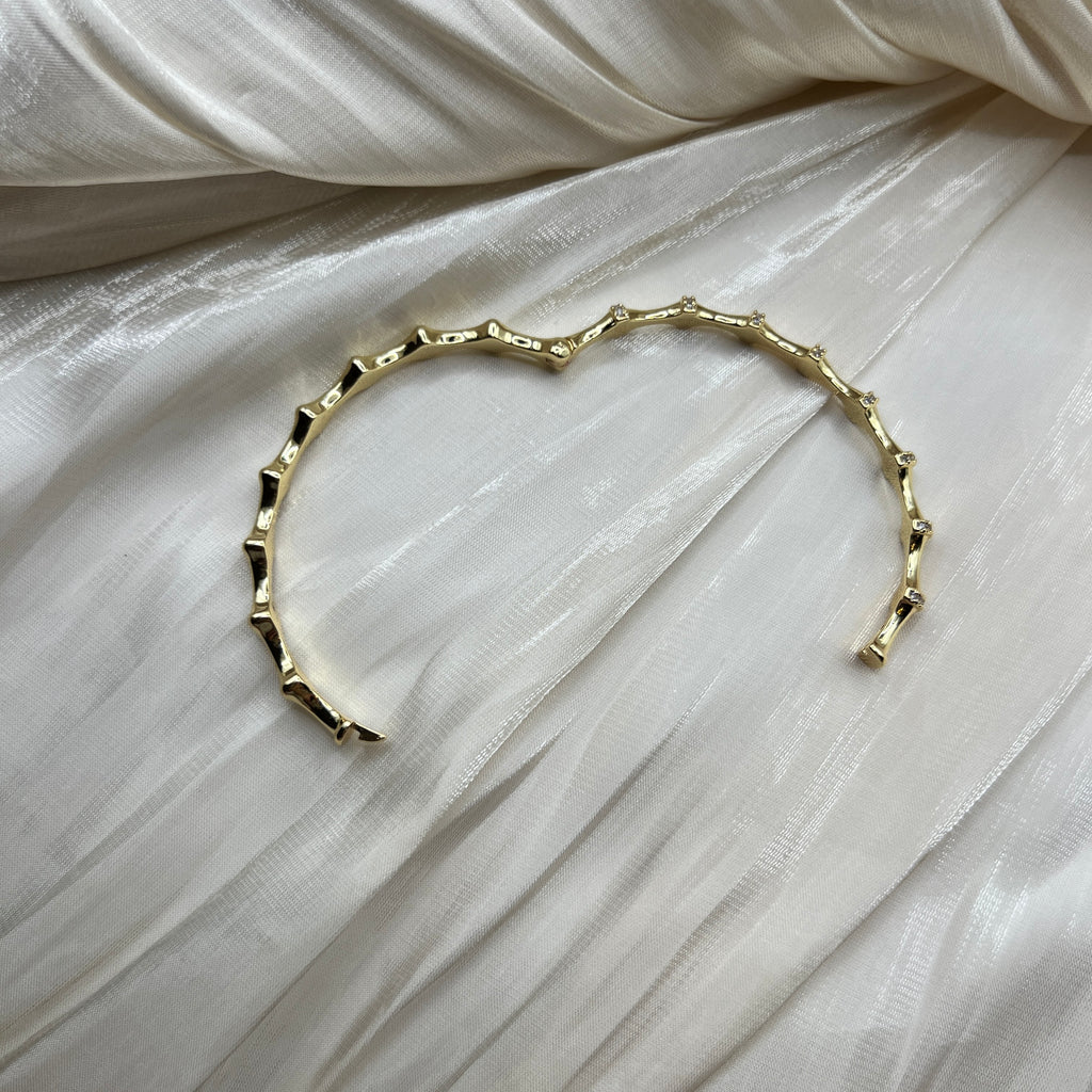 Molten CZ Bangle – Orvella | 14K Gold Plated