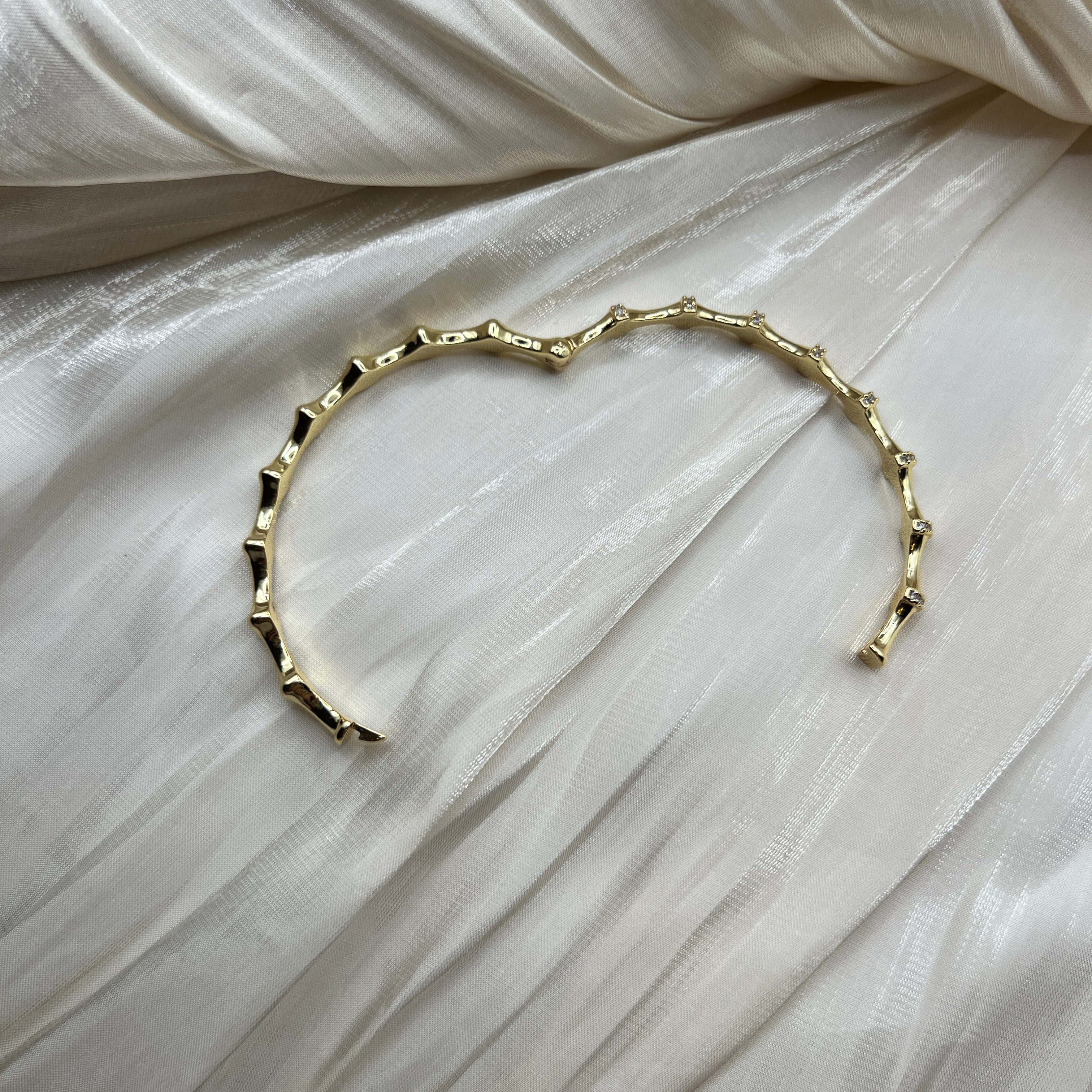 Molten CZ Bangle – Orvella | 14K Gold Plated