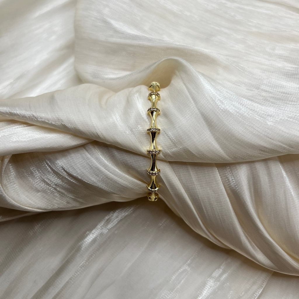 Molten CZ Bangle – Orvella | 14K Gold Plated