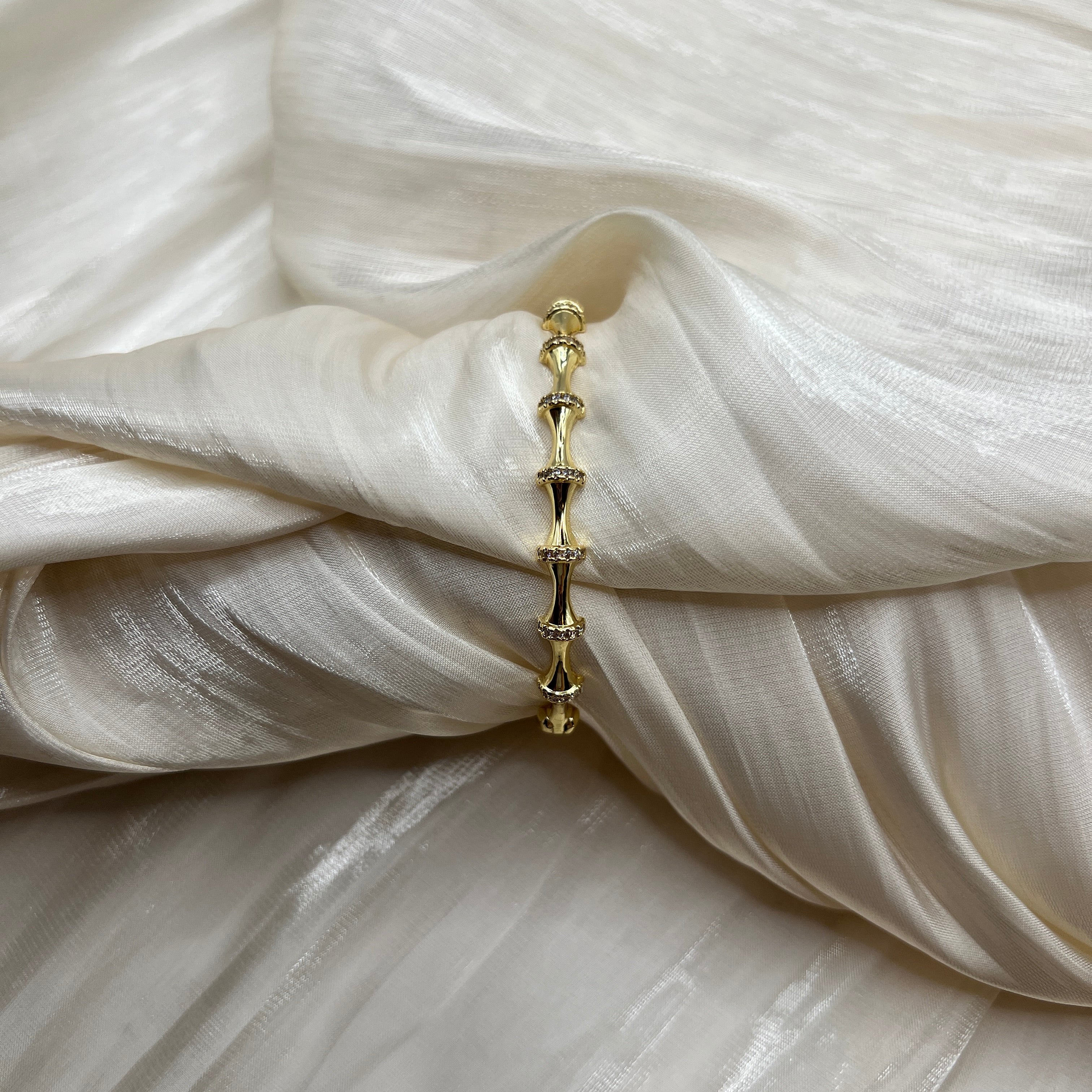 Molten CZ Bangle – Orvella | 14K Gold Plated