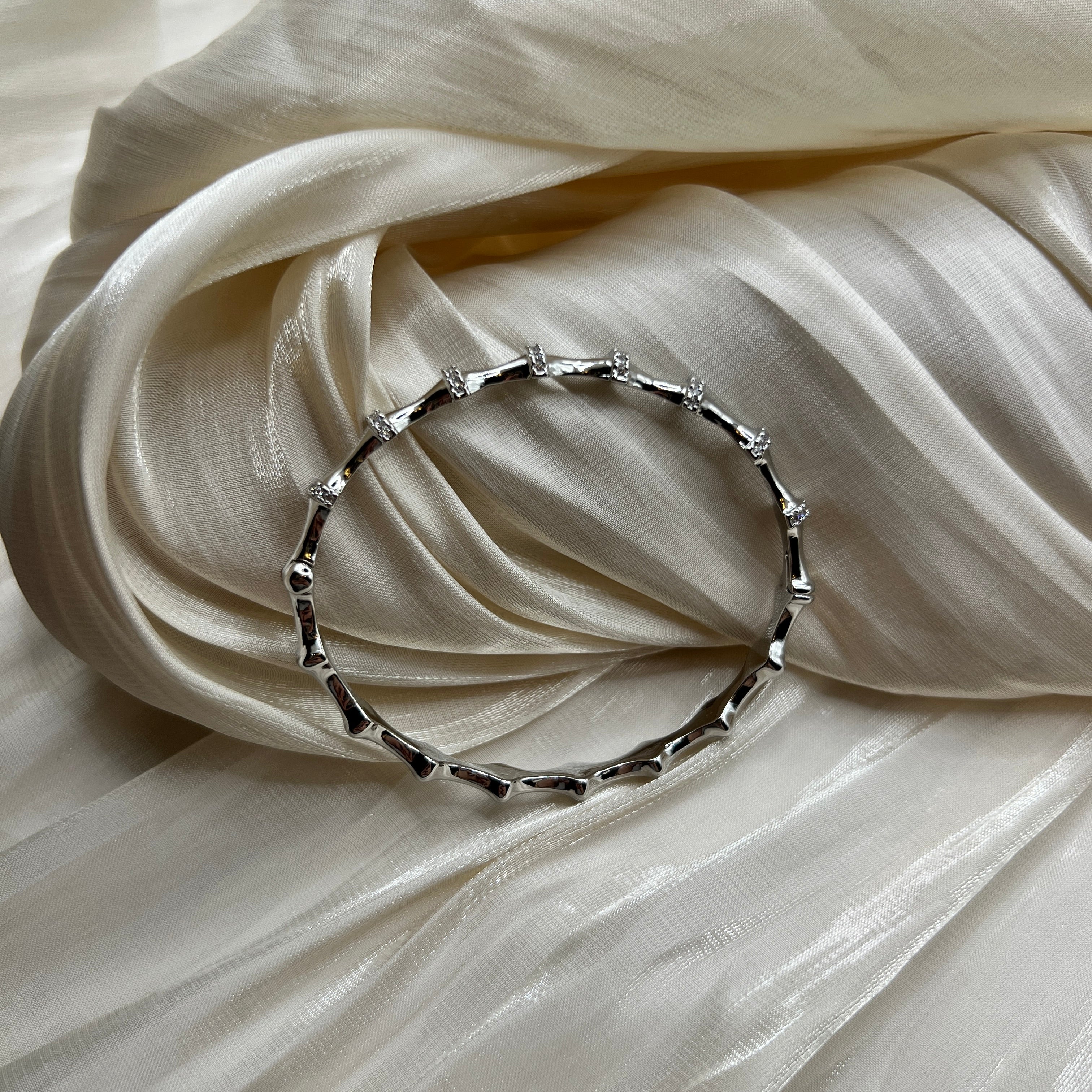 Molten CZ Bangle – Orvella | 14K Gold Plated