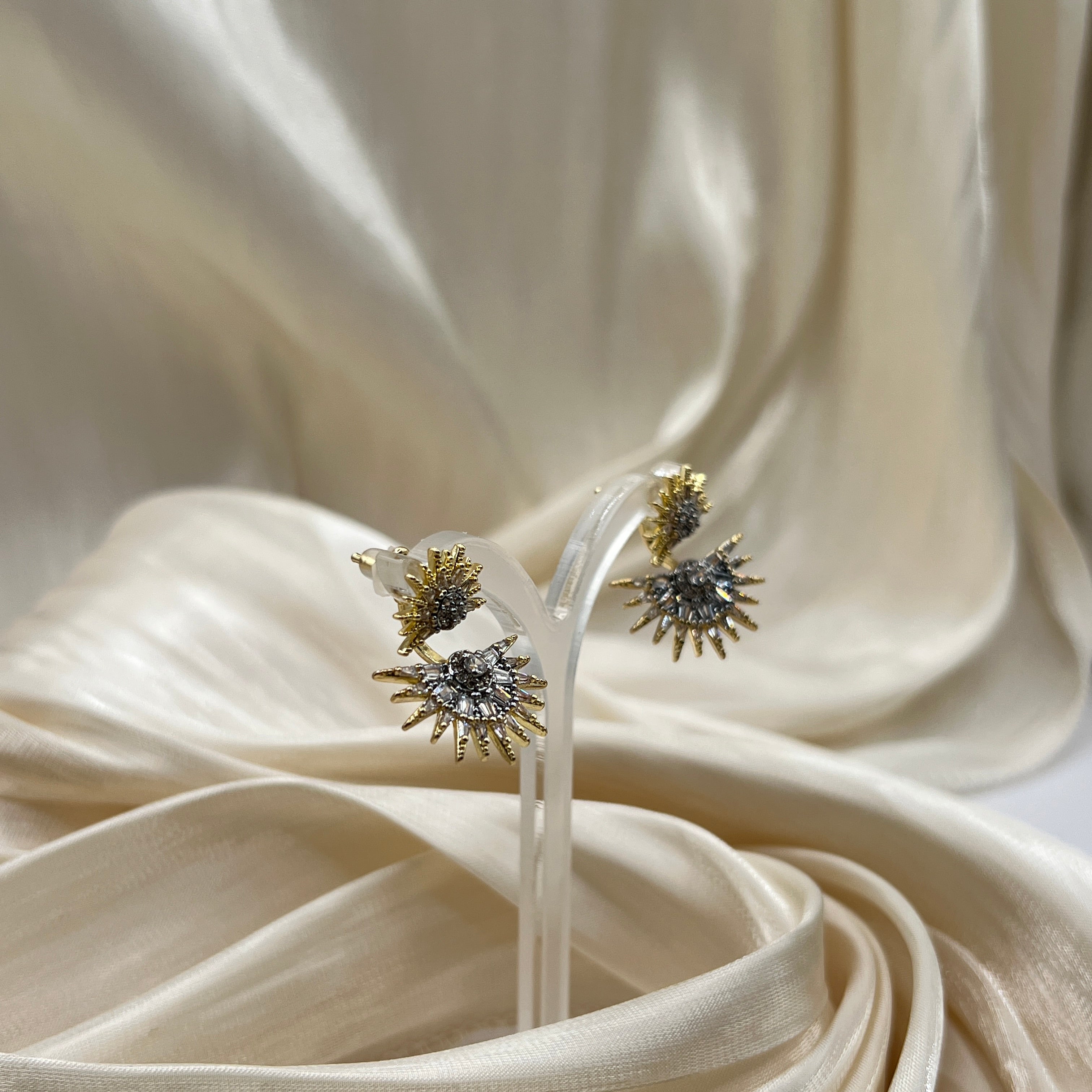 Celestial Burst Statement Earrings Gold – Serenne