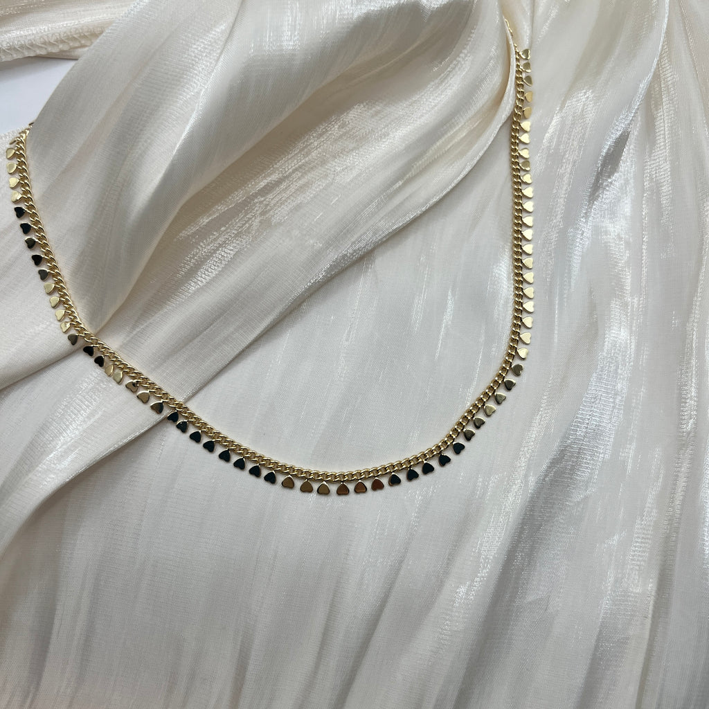 Petite Heart Chain Necklace – Valeska | 14K Gold Plated