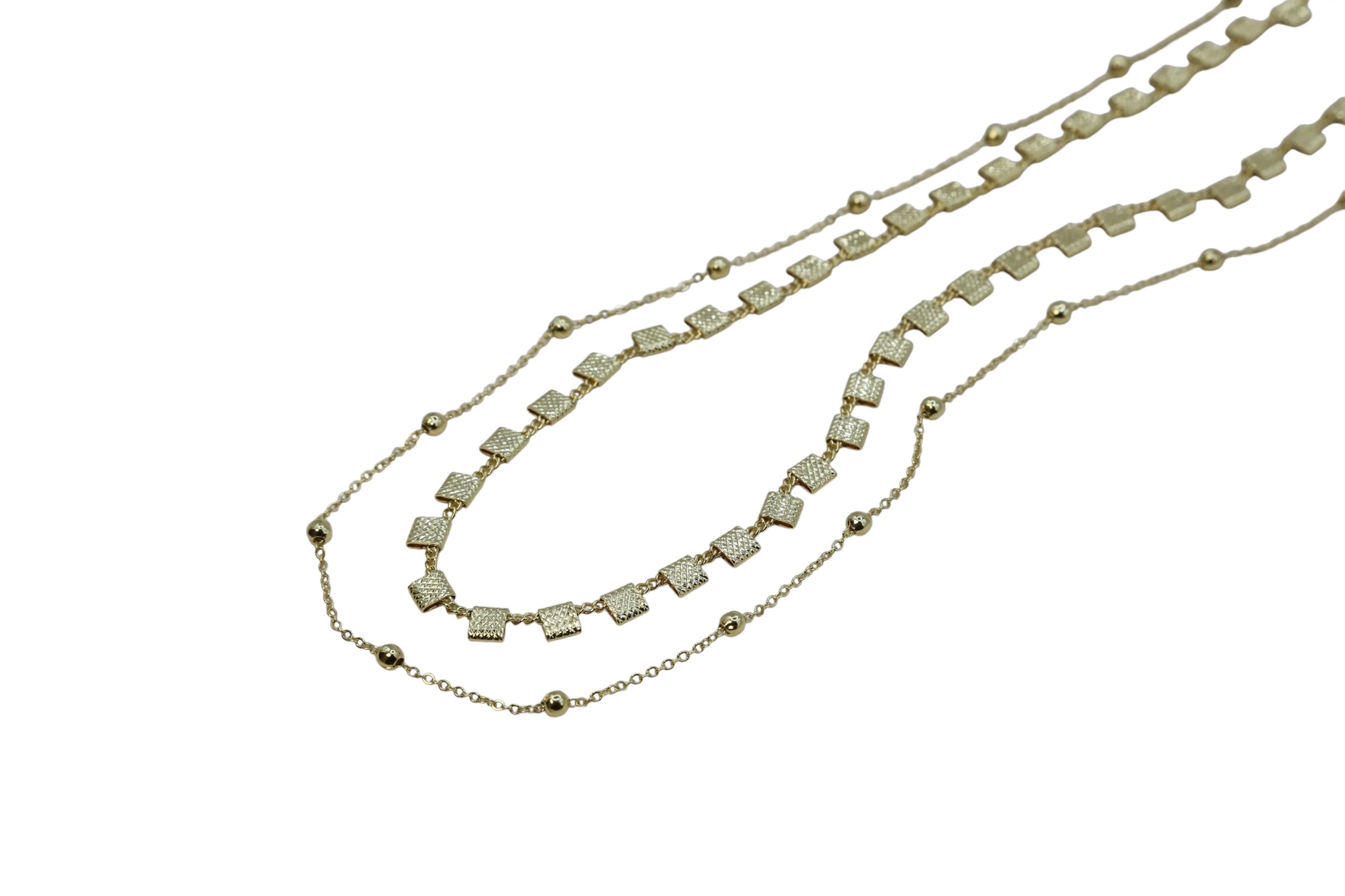 Layered Geometric Chain Necklace – Orlena | 14K Gold Plated