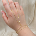 Lunara Disc Hand Chain – 14K Gold Plated