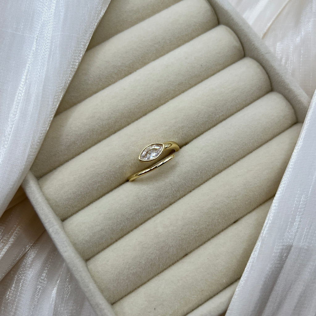 Marquise Stone Adjustable Ring – Selene