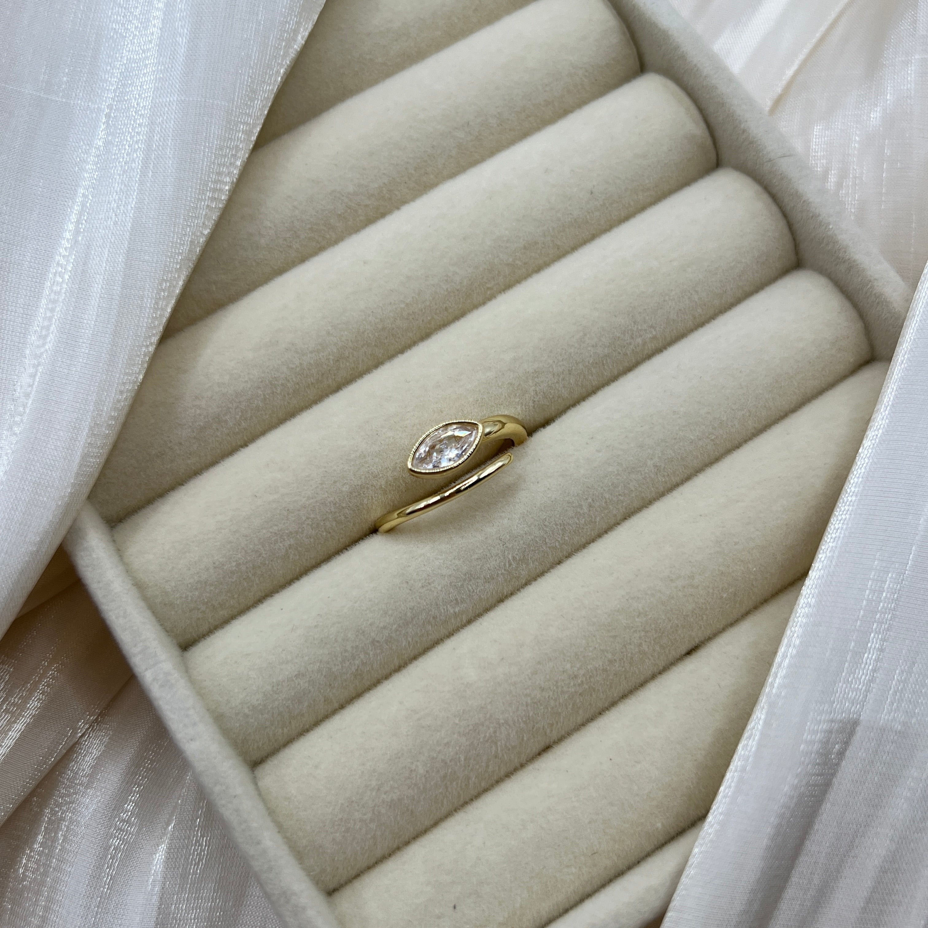 Marquise Stone Adjustable Ring – Selene