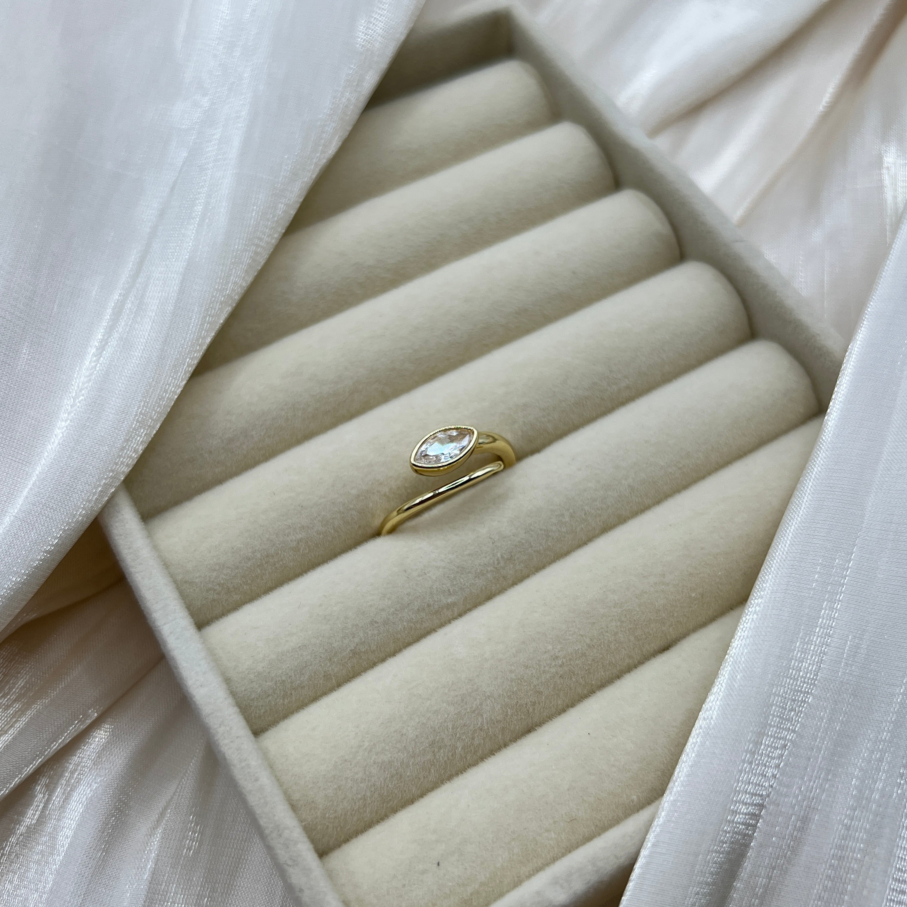 Marquise Stone Adjustable Ring – Selene