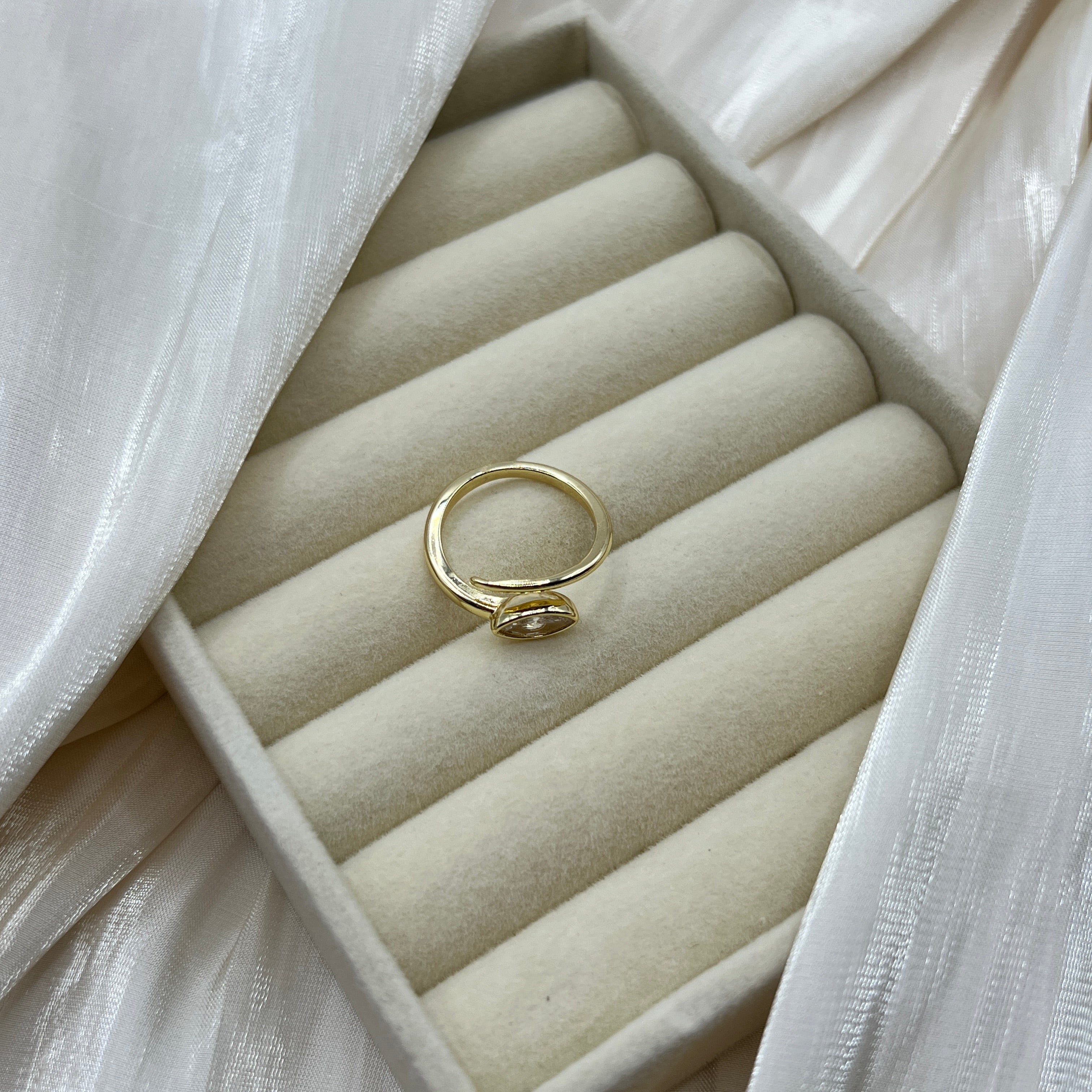 Marquise Stone Adjustable Ring – Selene