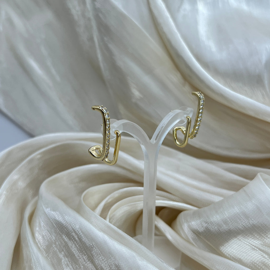 Minimal Pavé Bar Stud Earrings – Liora
