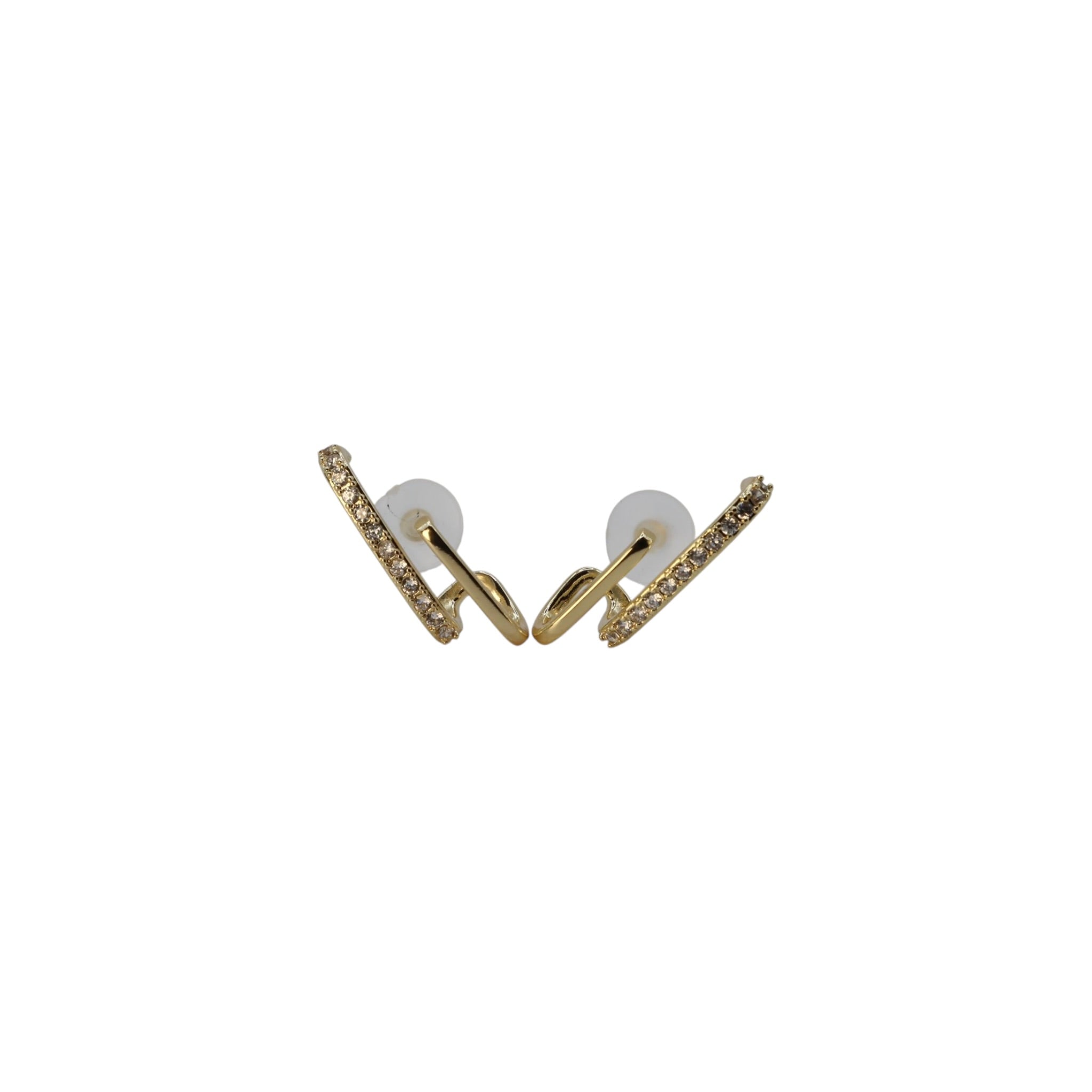Minimal Pavé Bar Stud Earrings – Liora