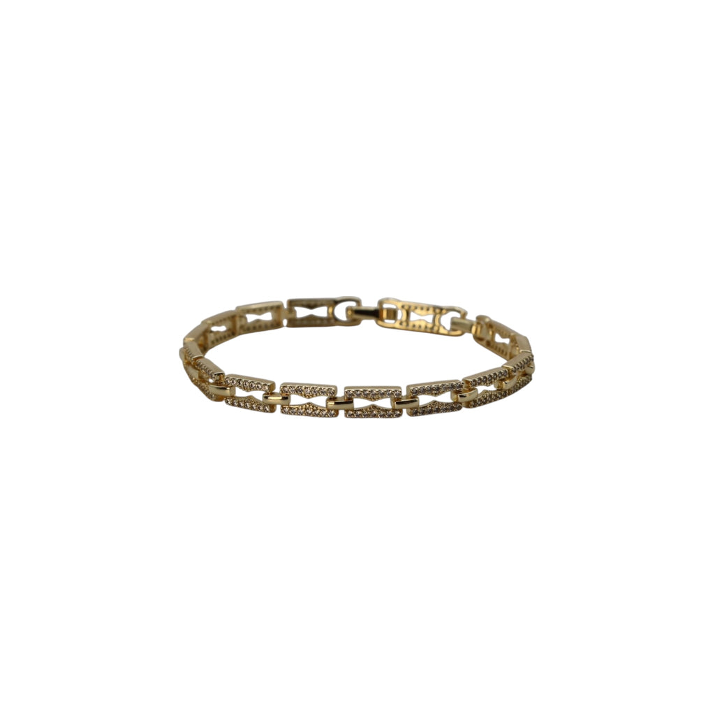 Pavé Link Chain Bracelet – Évren | 14K Gold Plated