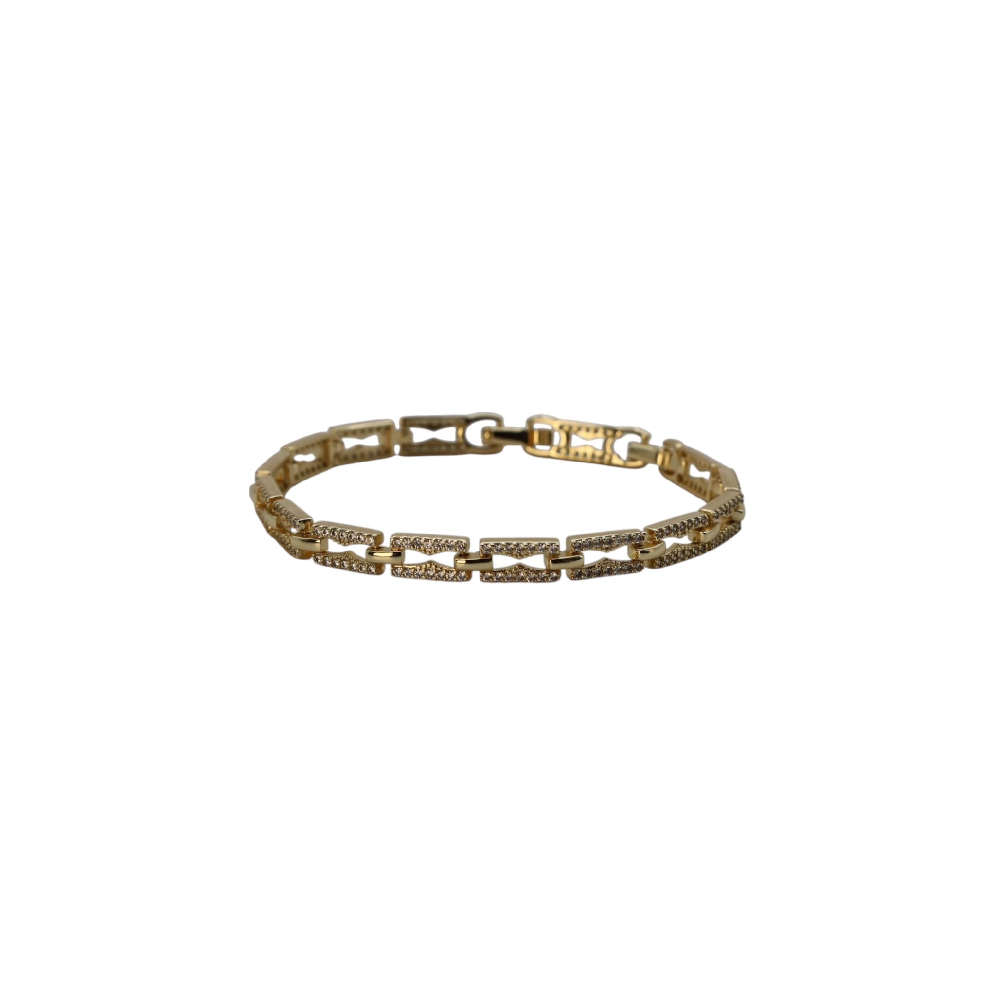Pavé Link Chain Bracelet – Évren | 14K Gold Plated