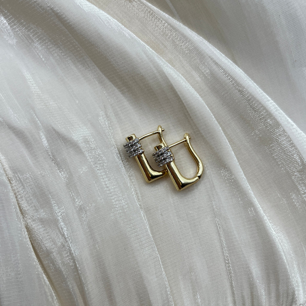 Pavé Nail Drop Earrings – Valestia