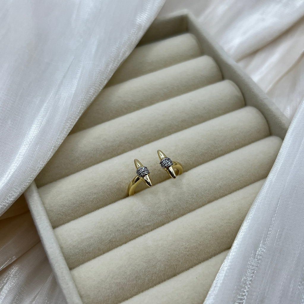 Pavé Spike Adjustable Ring – Dravyn