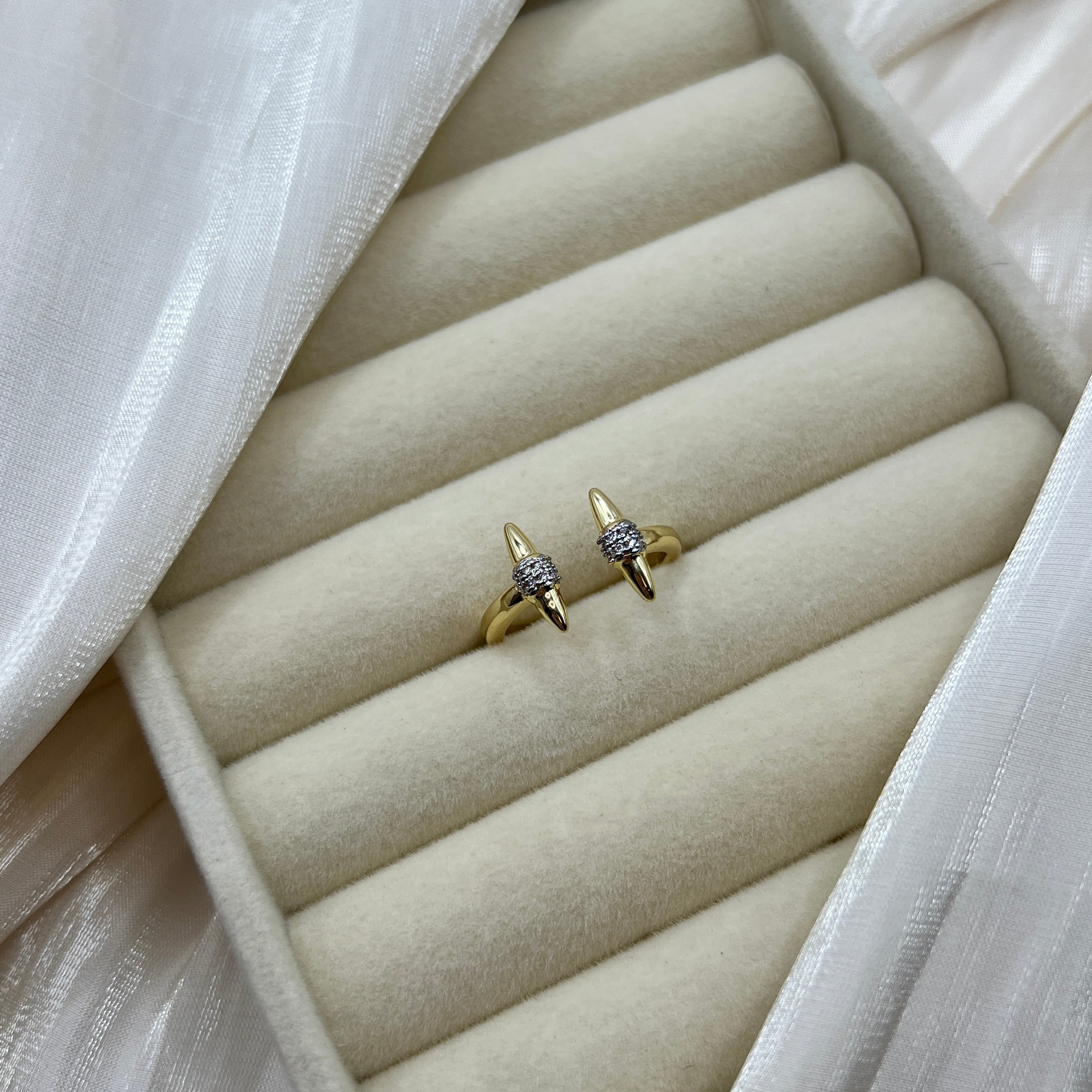Pavé Spike Adjustable Ring – Dravyn