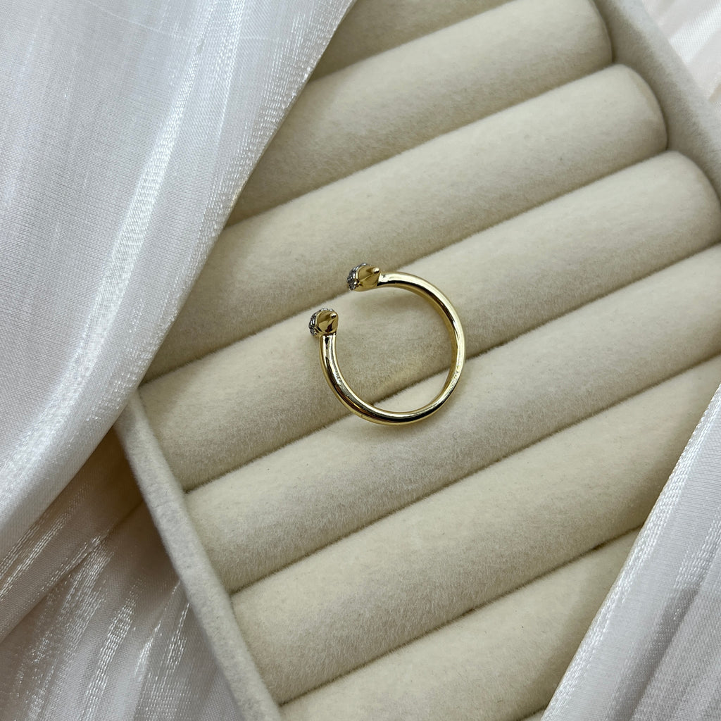 Pavé Spike Adjustable Ring – Dravyn