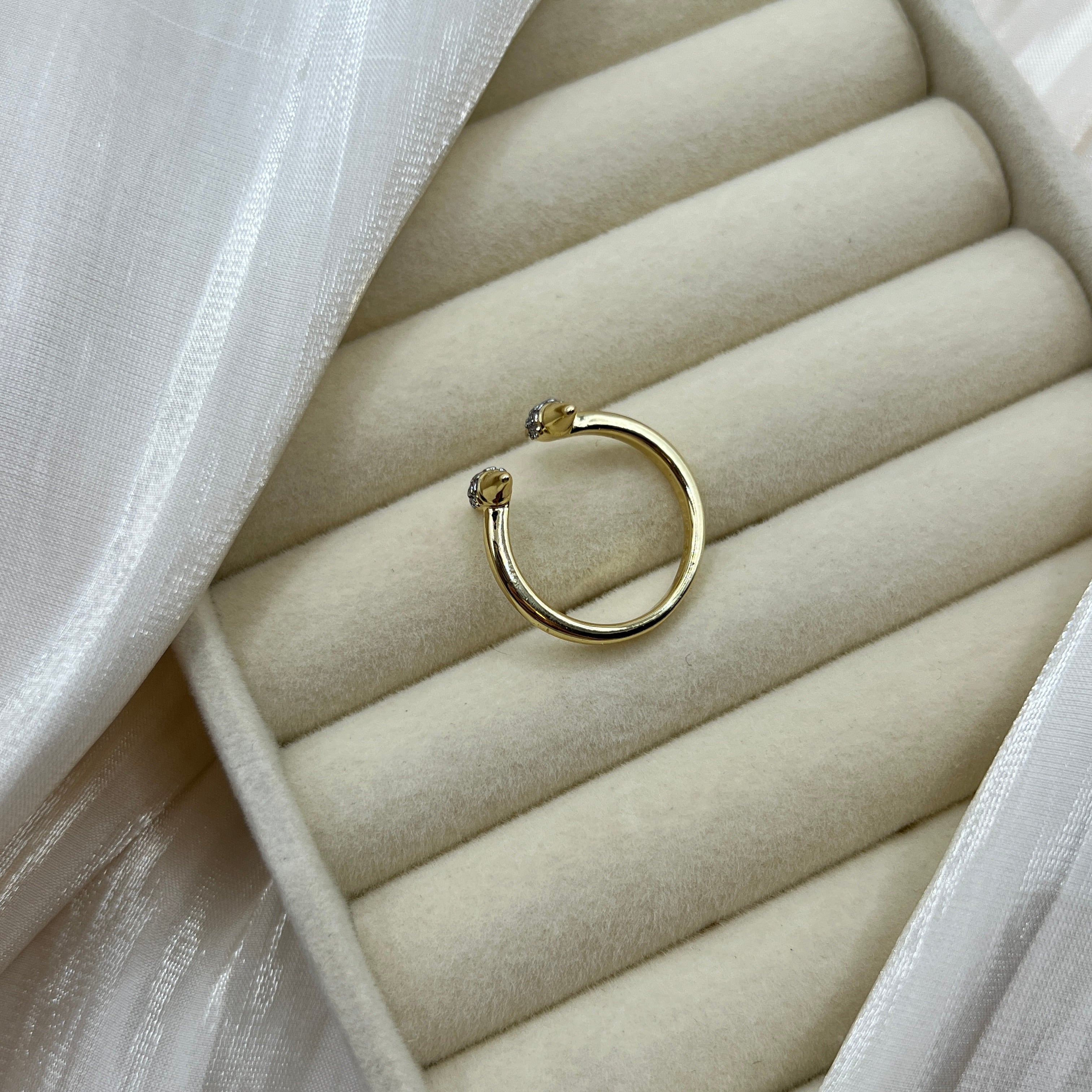 Pavé Spike Adjustable Ring – Dravyn