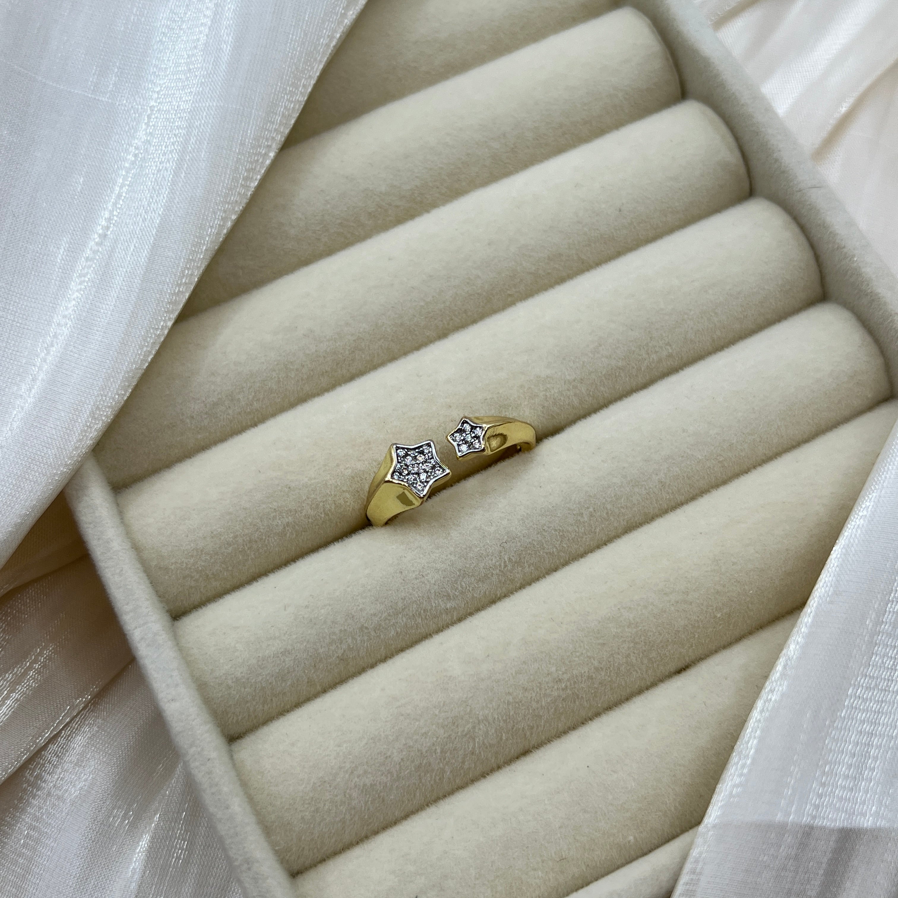 Pave Star Adjustable Ring-Astra