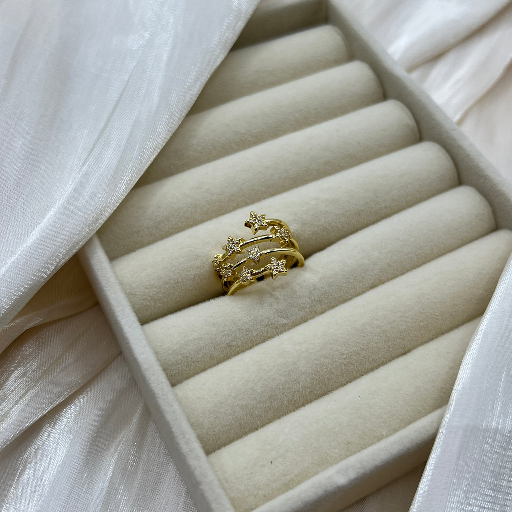 Pave Star Multi Band Adjustable Ring – Virelle