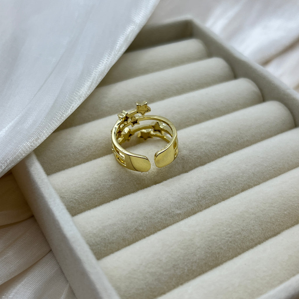 Pave Star Multi Band Adjustable Ring – Virelle