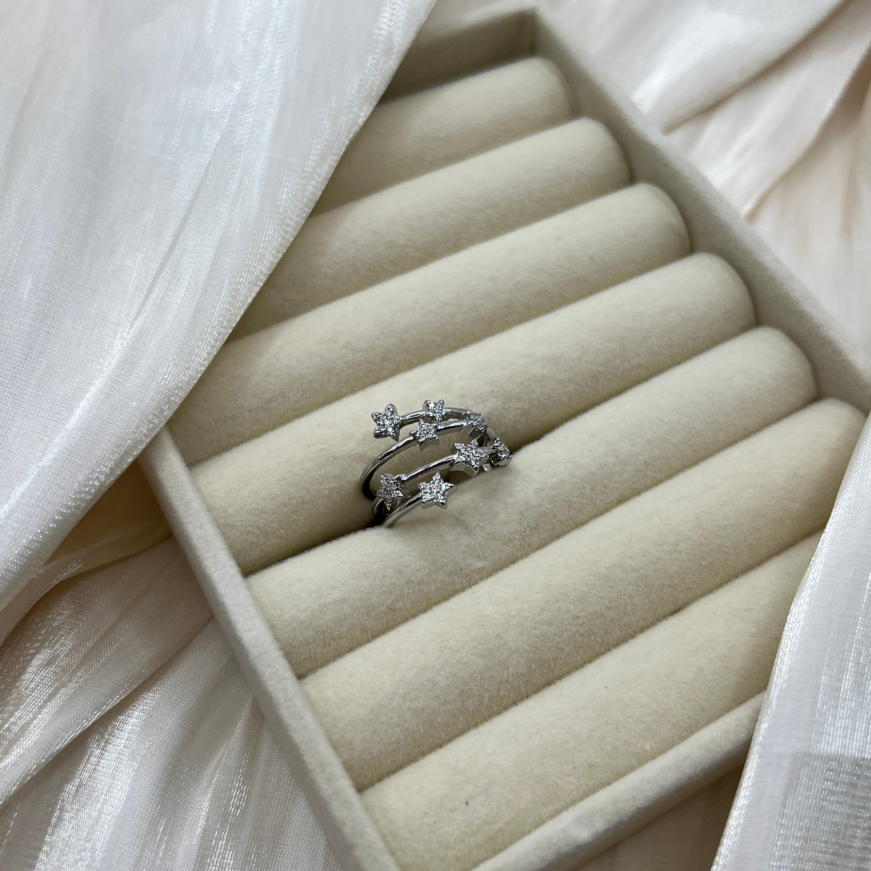 Pave Star Multi Band Adjustable Ring – Virelle