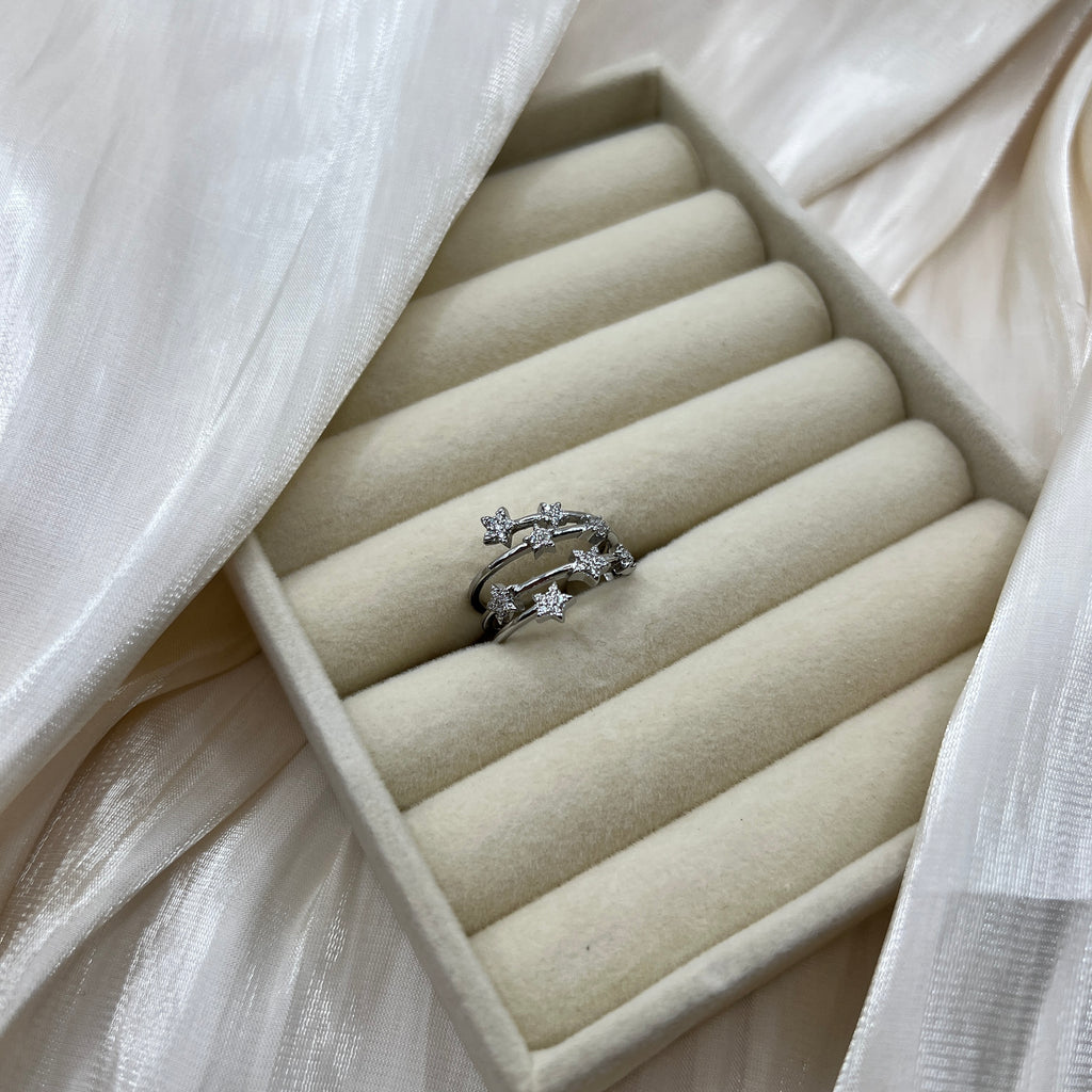 Pave Star Multi Band Adjustable Ring – Virelle