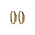 Pavé Cylinder Hoop Earrings – Dual Tone