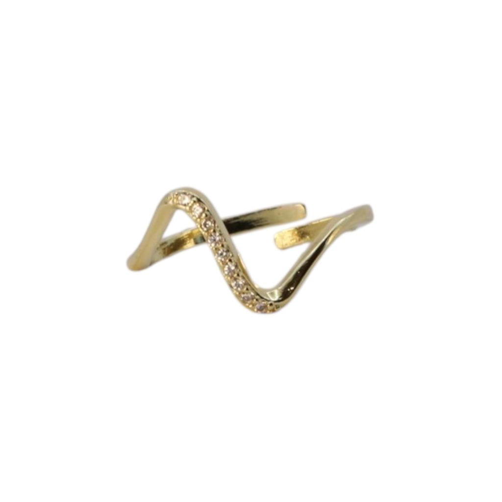 Pavé Wave Adjustable Ring – Ismera