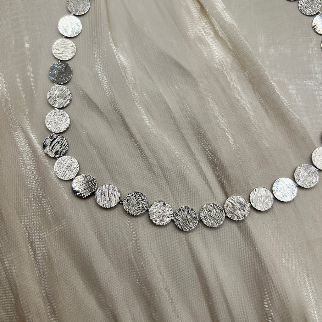 Petite Brushed Disc Necklace – Seraya | 14K Gold Plated / Silver Finish