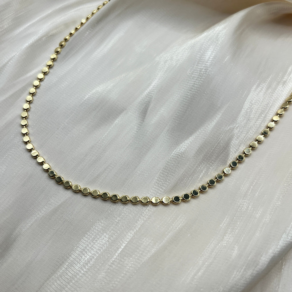 Petite Disc Chain Necklace – Elira | 14K Gold Plated