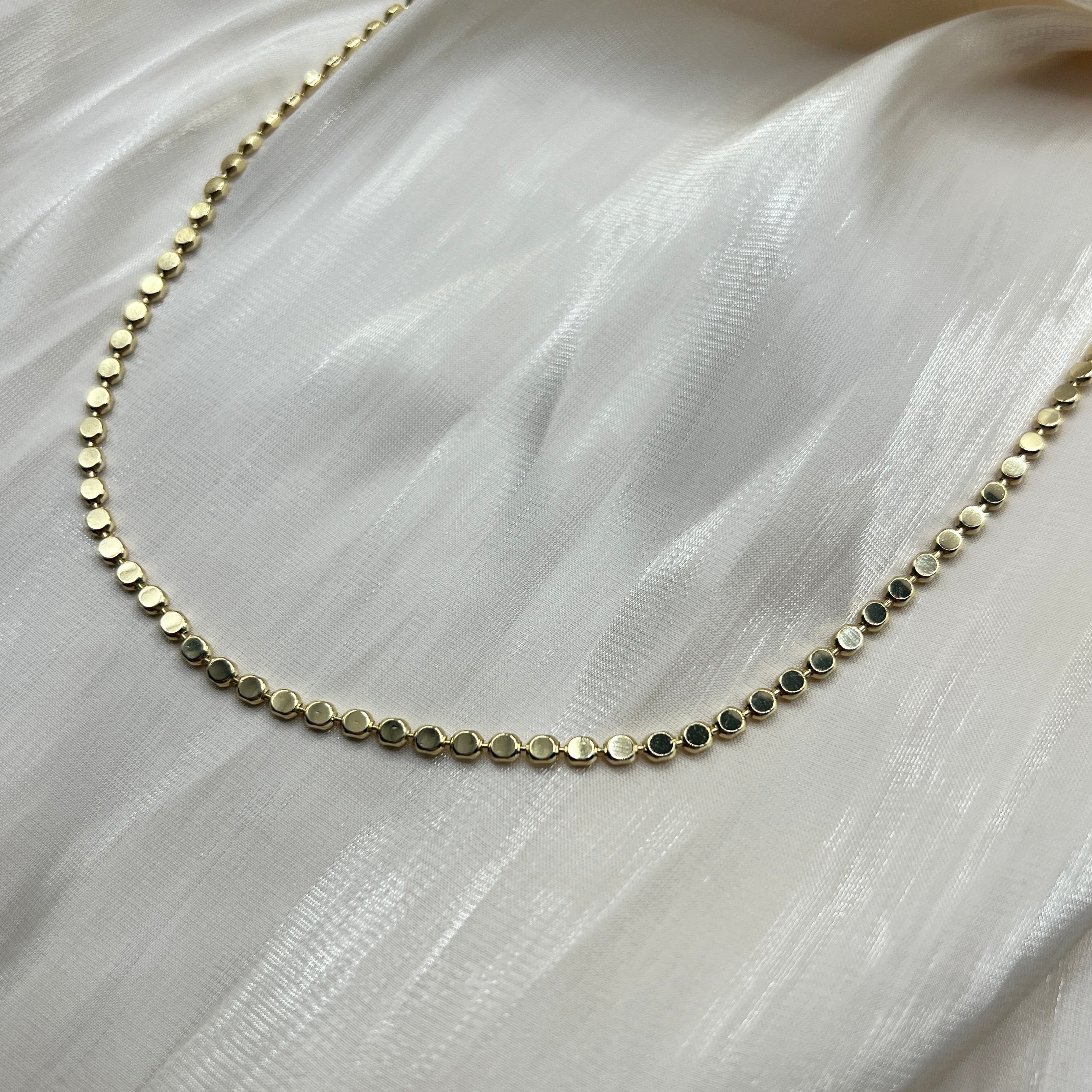 Petite Disc Chain Necklace – Elira | 14K Gold Plated