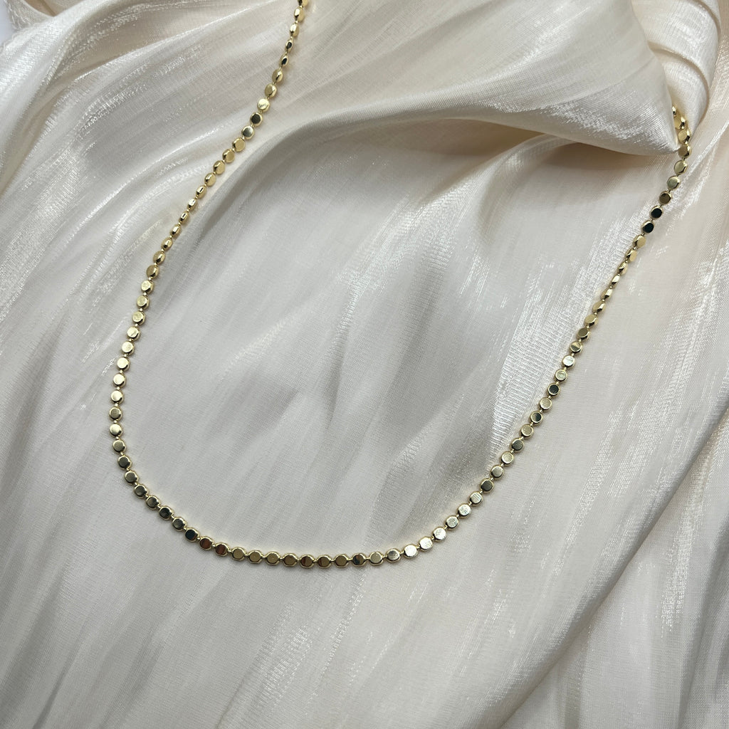 Petite Disc Chain Necklace – Elira | 14K Gold Plated