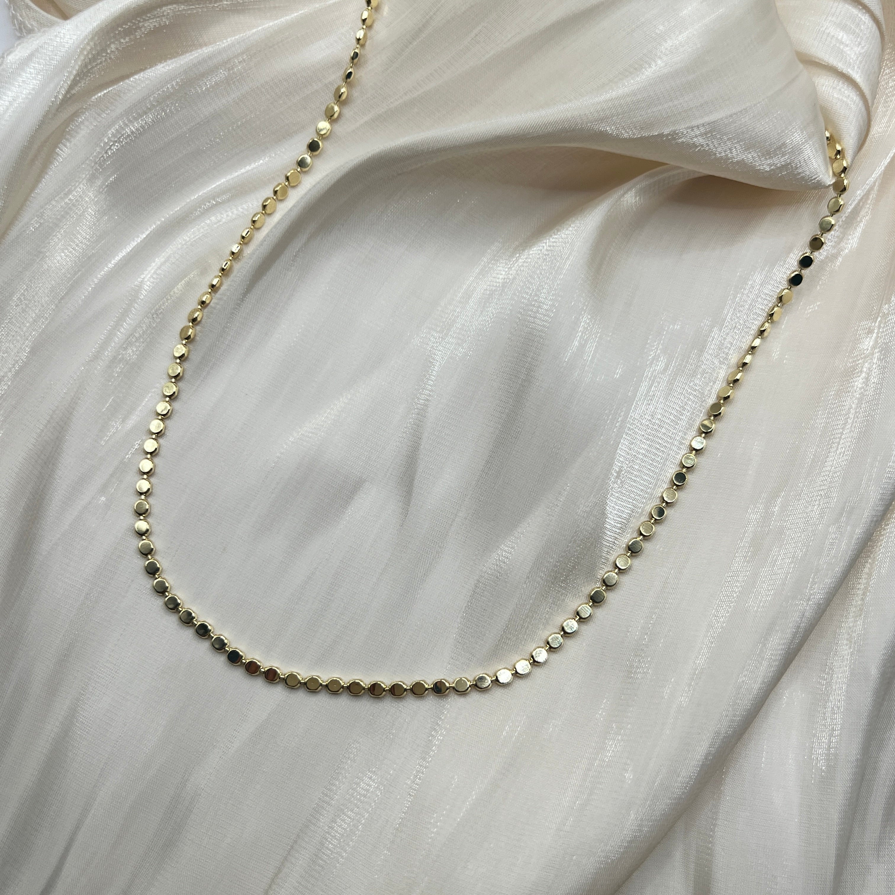 Petite Disc Chain Necklace – Elira | 14K Gold Plated