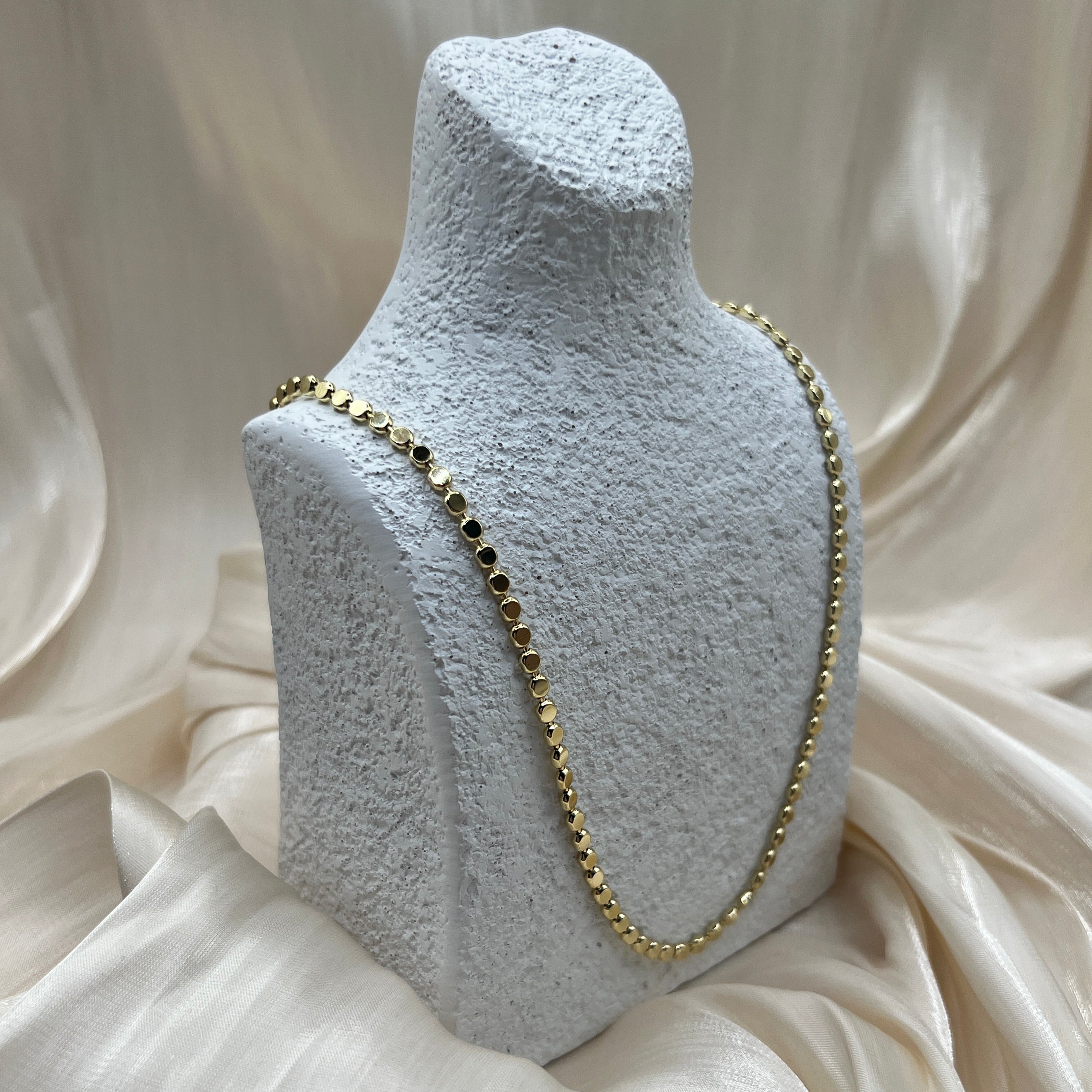 Petite Disc Chain Necklace – Elira | 14K Gold Plated