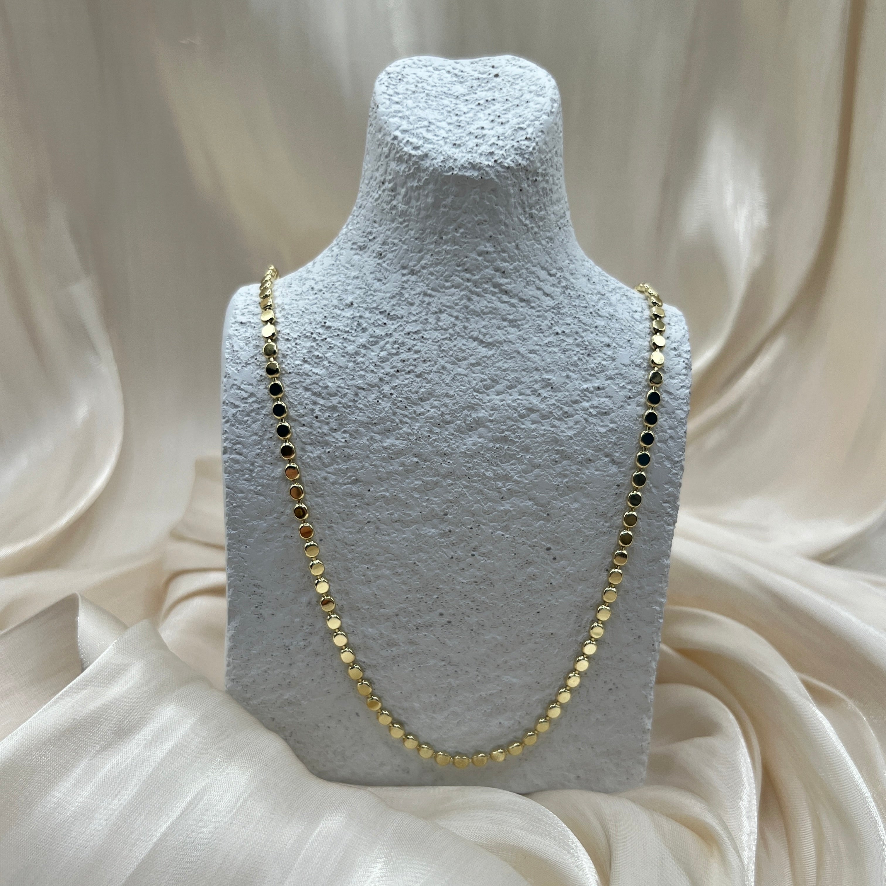 Petite Disc Chain Necklace – Elira | 14K Gold Plated