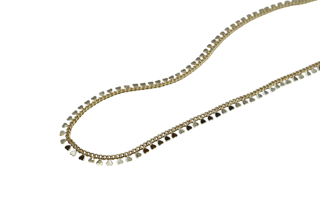 Petite Heart Chain Necklace – Valeska | 14K Gold Plated