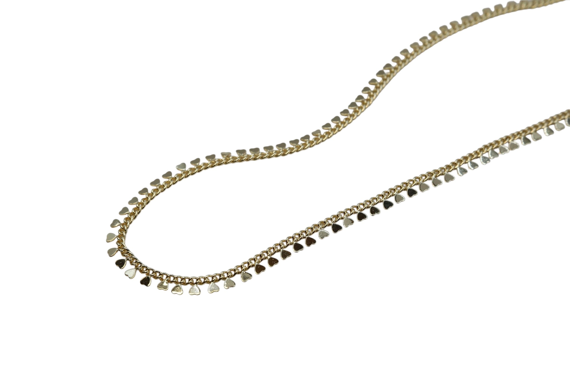 Petite Heart Chain Necklace – Valeska | 14K Gold Plated
