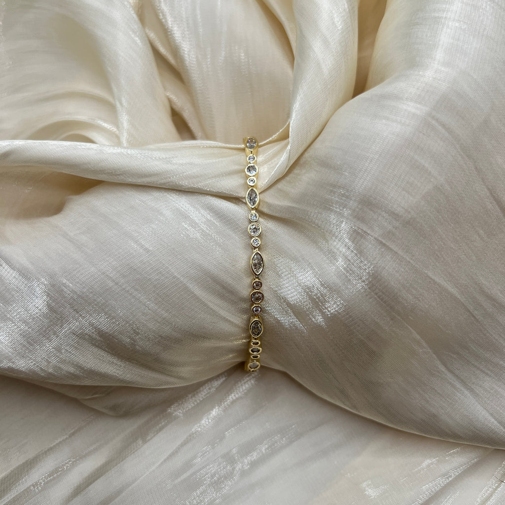 Petite Marquise Glow Bracelet – Evelina | 14K Gold Plated