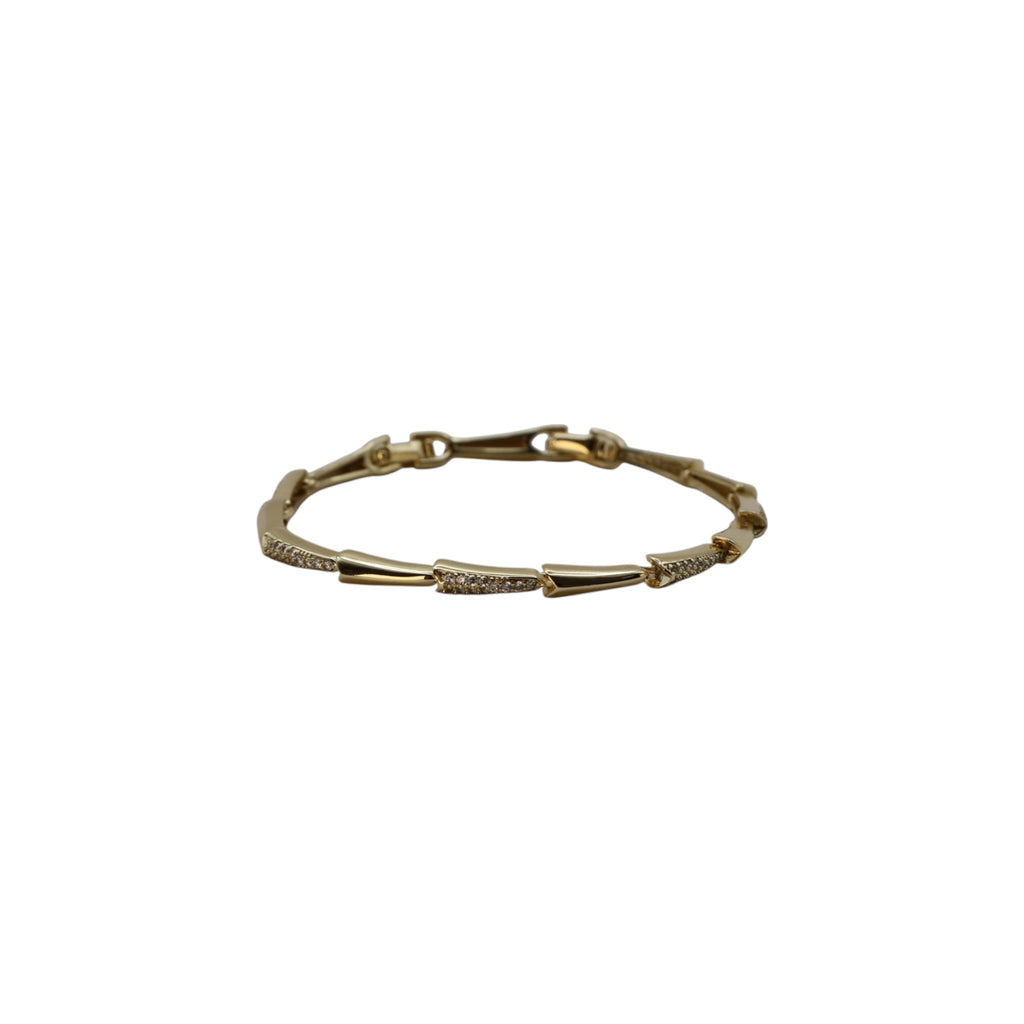 Petite Facet Link Bracelet – Serina | 14K Gold Plated