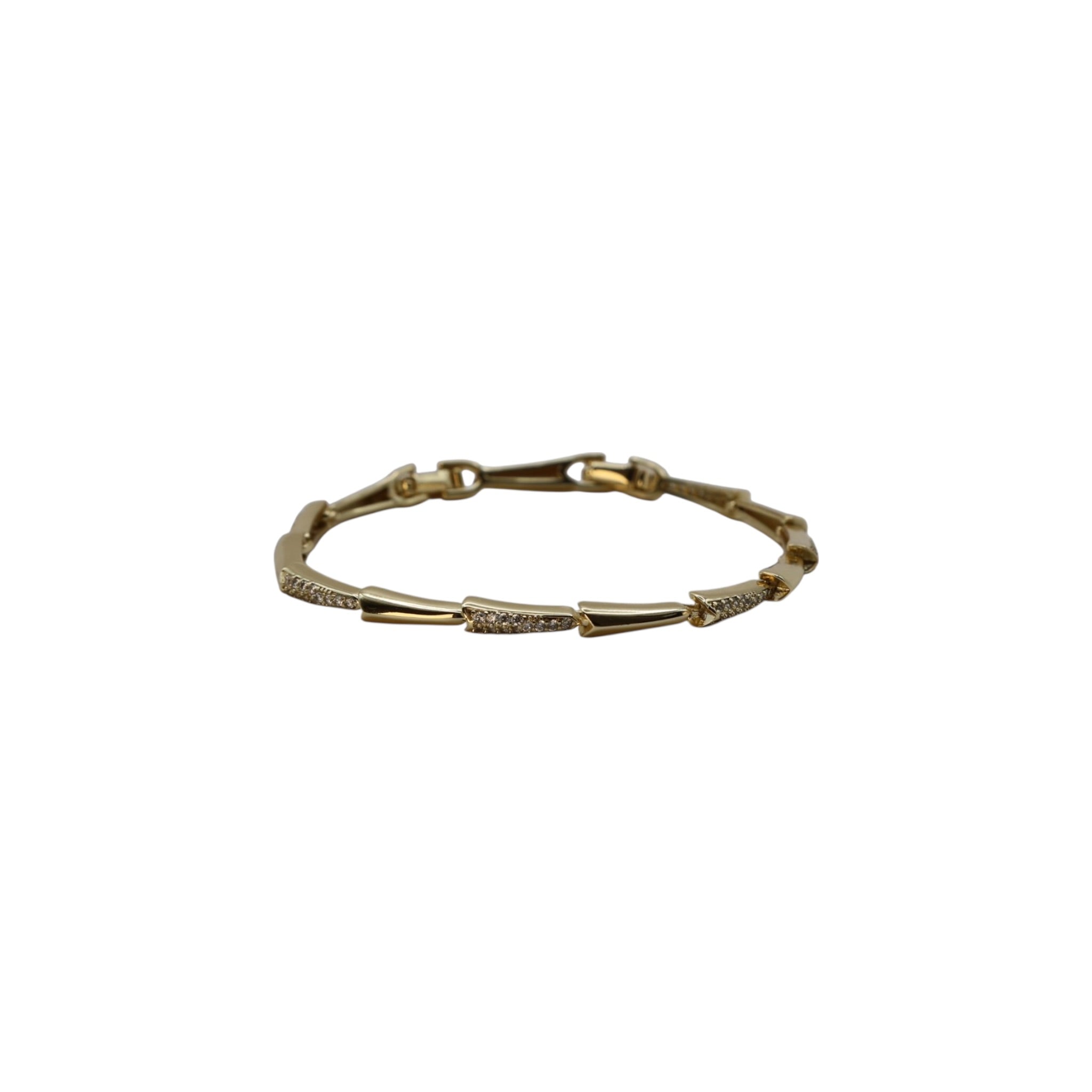 Petite Facet Link Bracelet – Serina | 14K Gold Plated