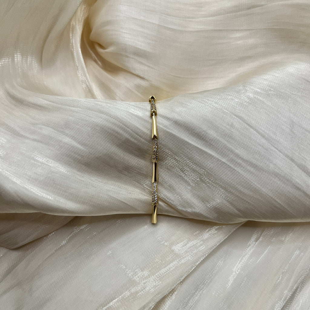 Petite Facet Link Bracelet – Serina | 14K Gold Plated