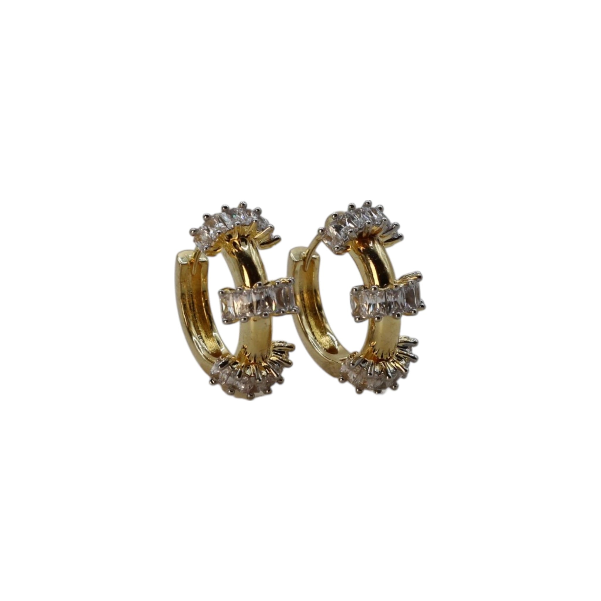Radiant Crystal Hoop Earrings Gold – Aveline