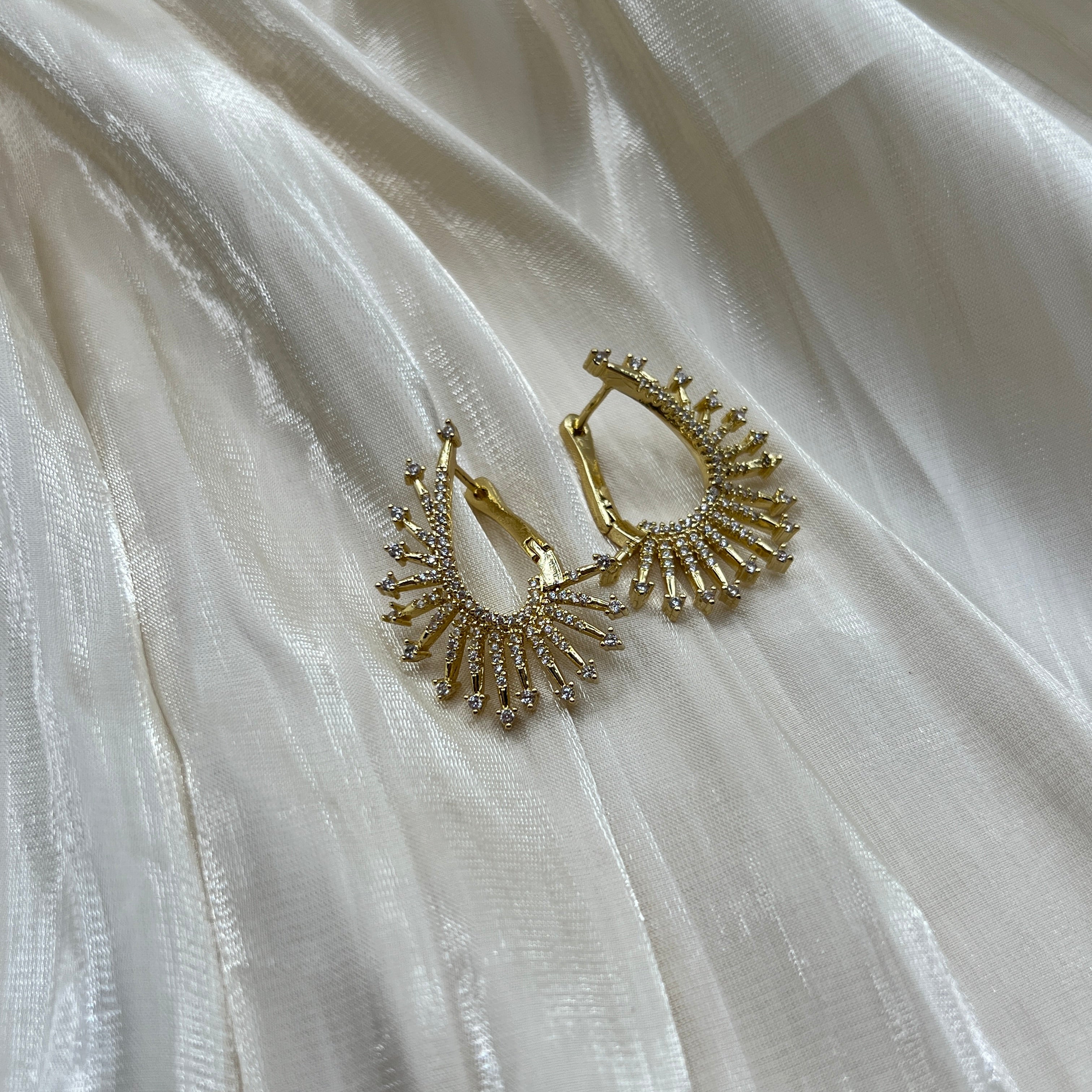 Radiant Sunburst Hoop Earrings Gold – Aurelia