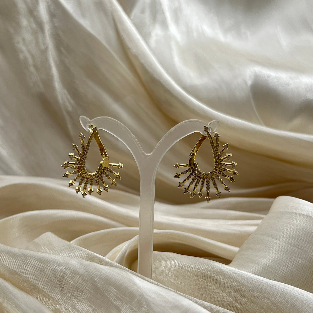 Radiant Sunburst Hoop Earrings Gold – Aurelia