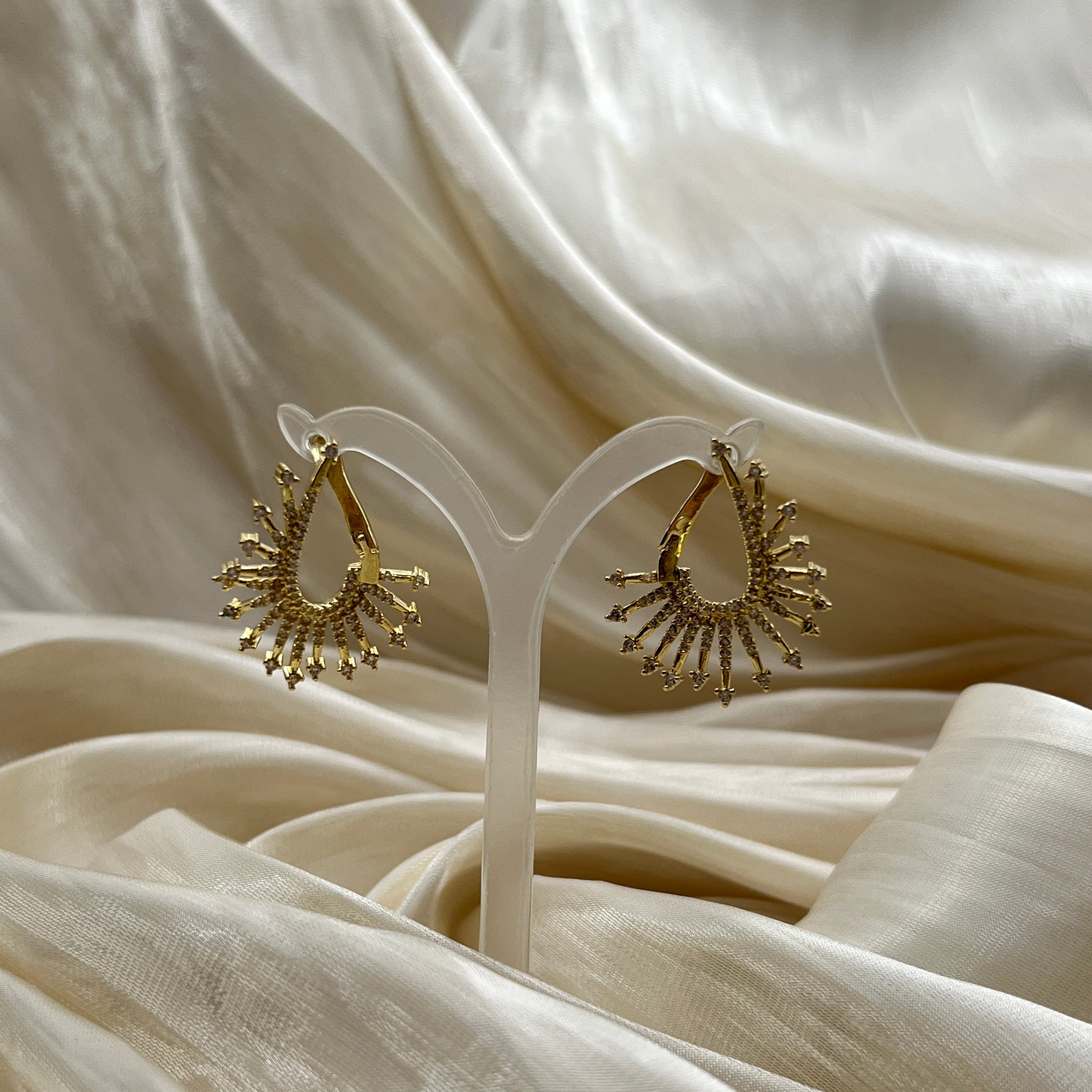 Radiant Sunburst Hoop Earrings Gold – Aurelia