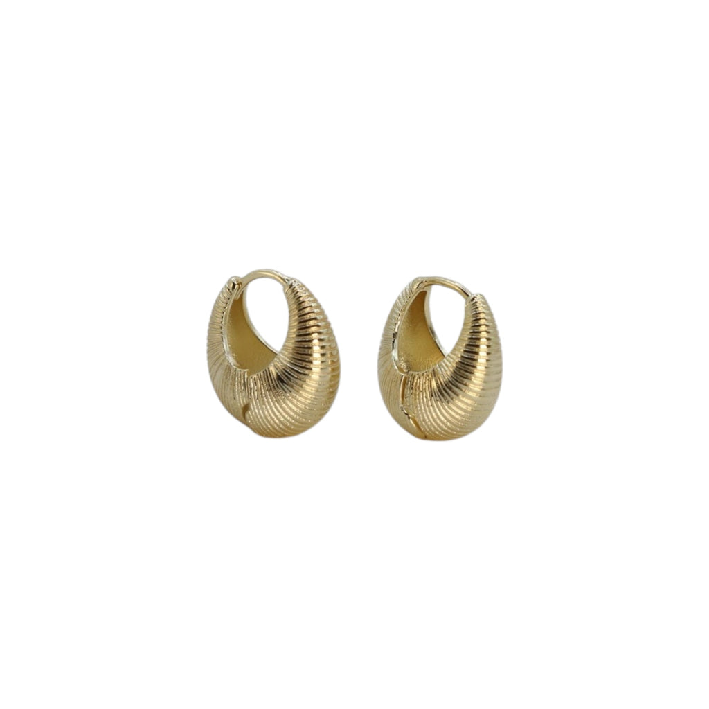 Ribbed Chunky Hoop Earrings – Velora